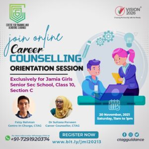 Career Counselling: An Orientation Session (Exclusively for JMI Girls Sr Sec School)